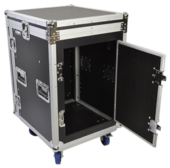 Cobra Rack Flight Case – 10U Sloping Top, 12U Bottom Space for Audio Gear